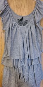 Buffalo David Bitton gray ruffle tank